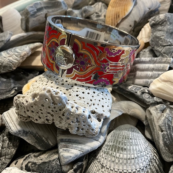 NWT$168 Johnny Was Saba Hinged Bracelet Silver Tone - Picture 6 of 7